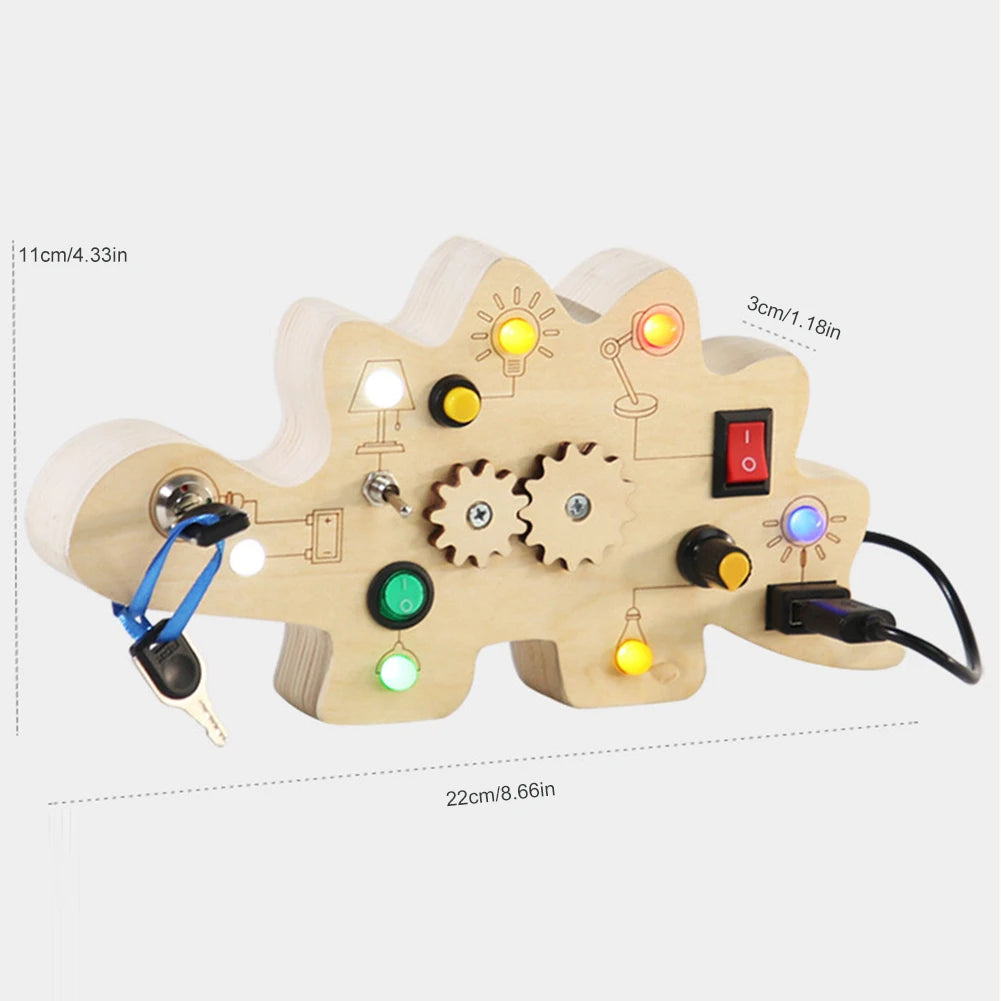 sensory wooden led busy board