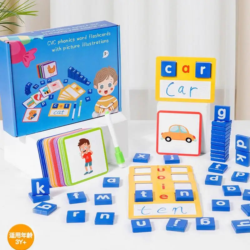 wooden spelling learning blocks