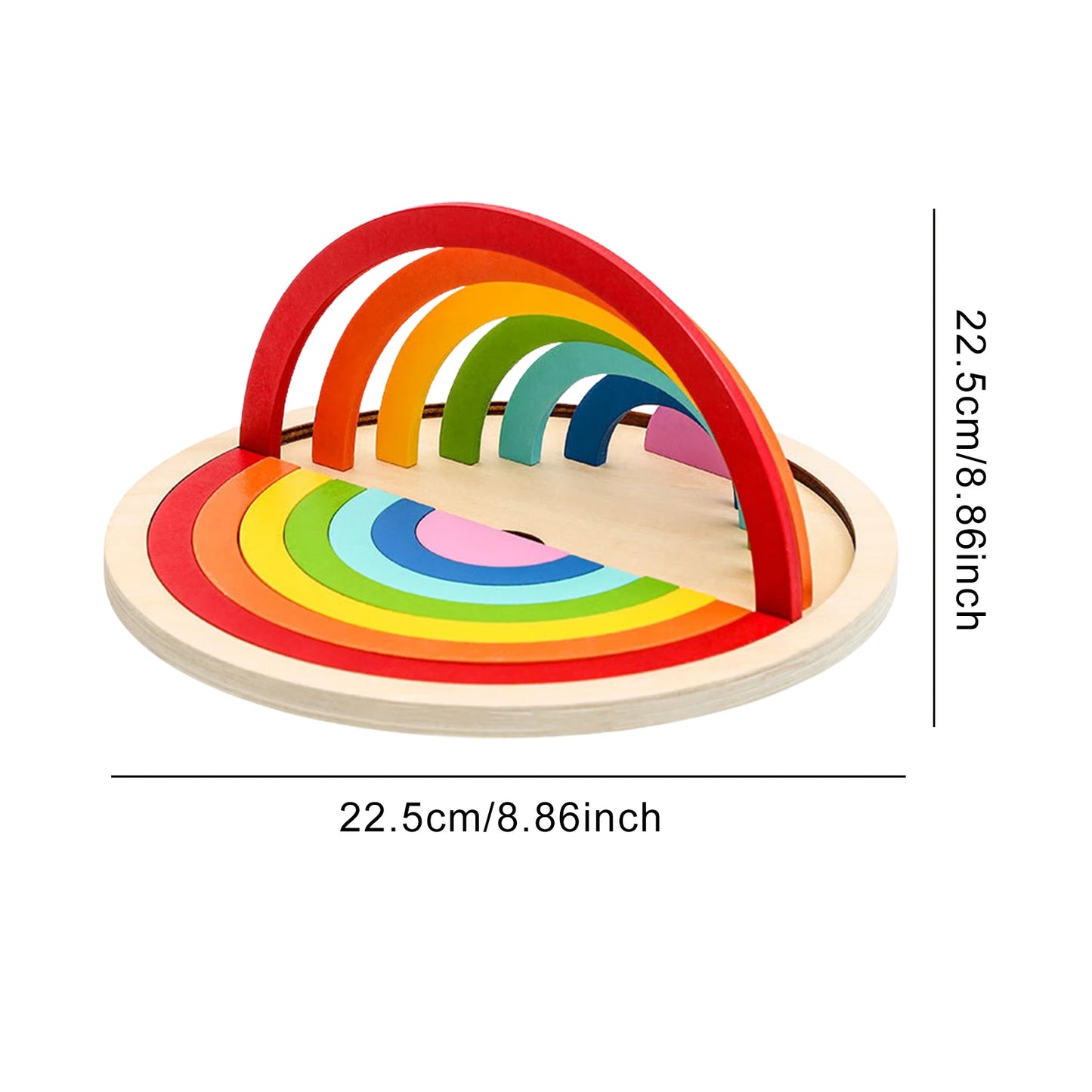 wooden rainbow stacker puzzle