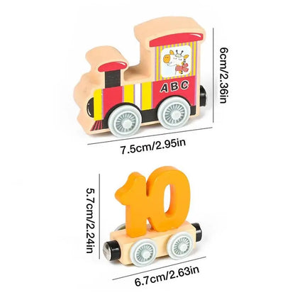 Wooden Magnetic Number Train Set