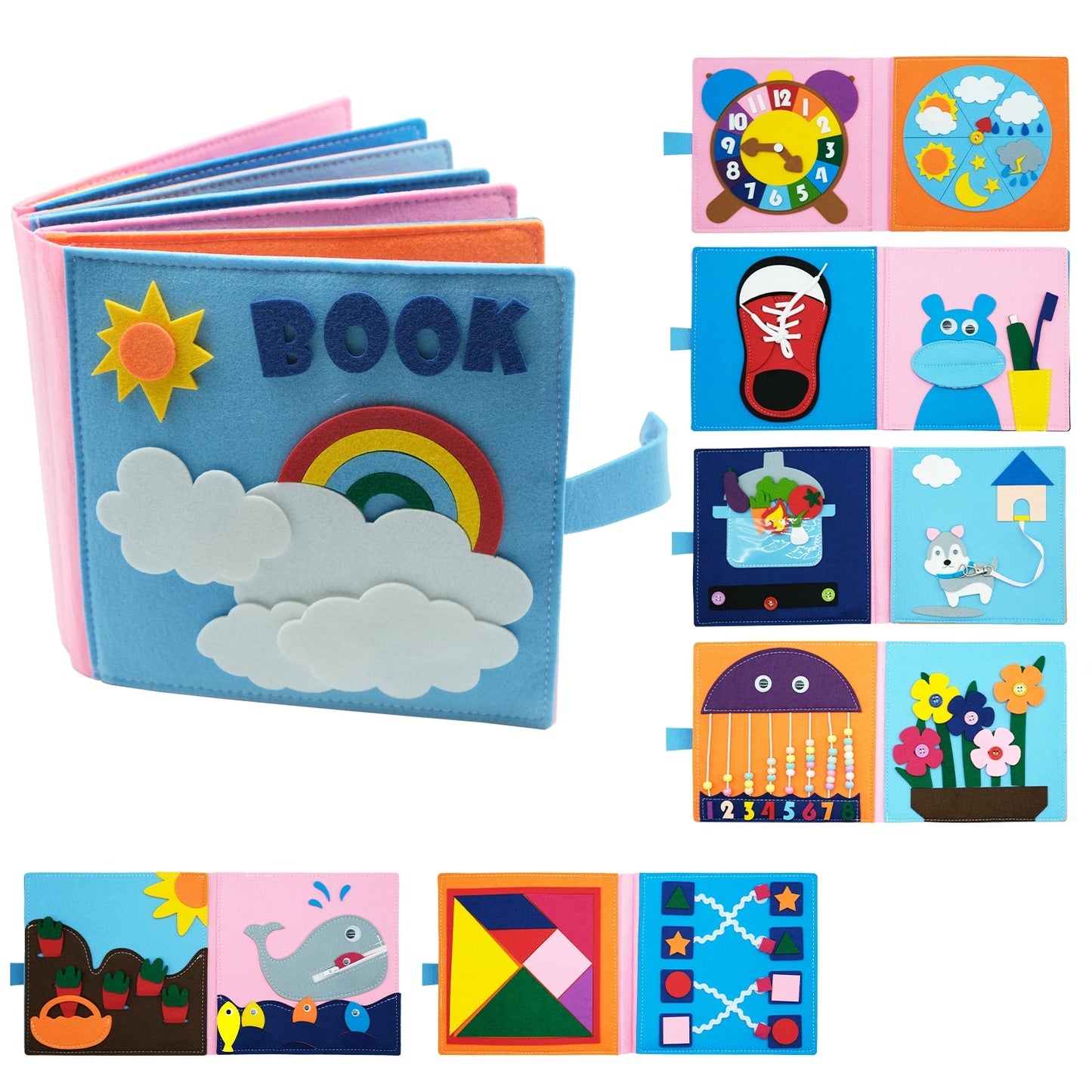 rainbow felt busy book