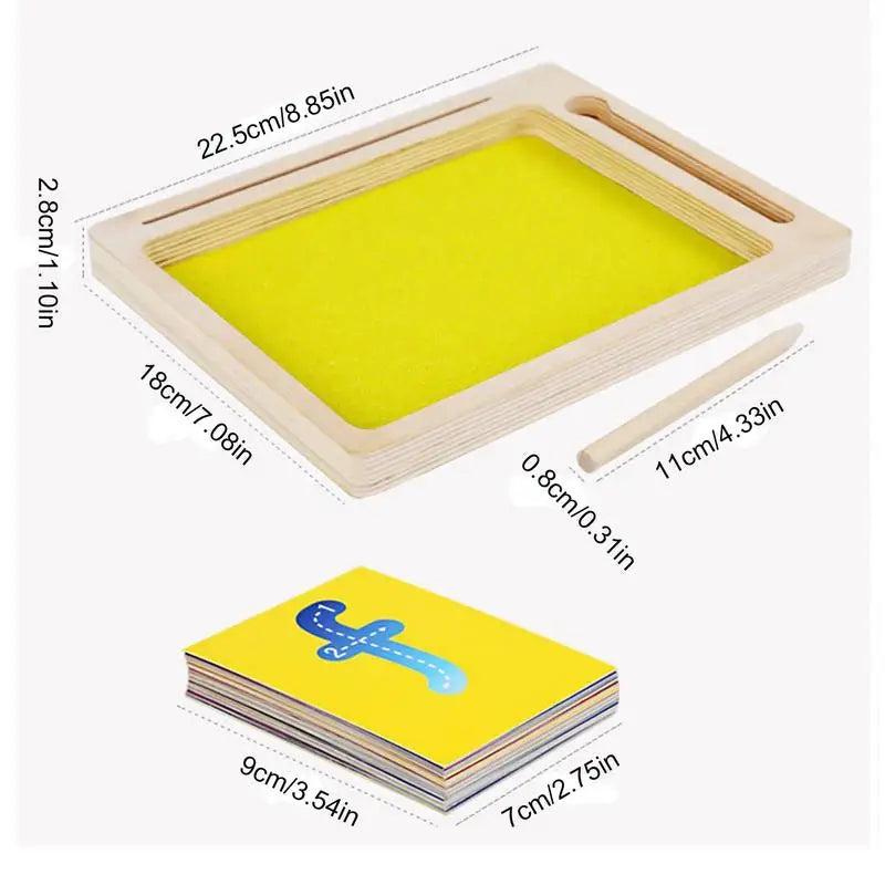 sensory sand number learning tray