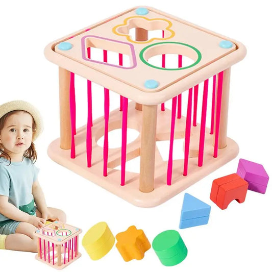 Wooden Rainbow Sensory Shape Sorting Toy