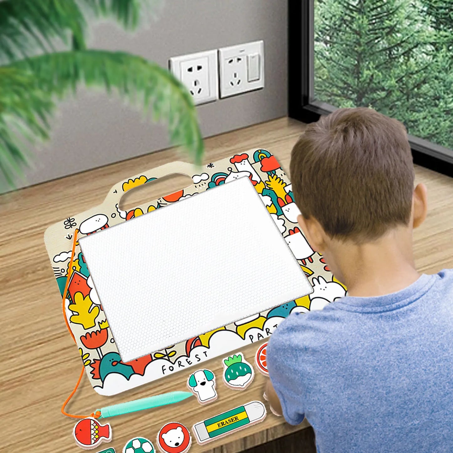 compact erasable magnetic drawing doodle board