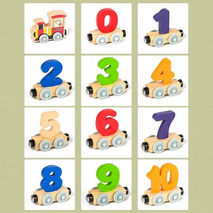 Wooden Magnetic Number Train Set