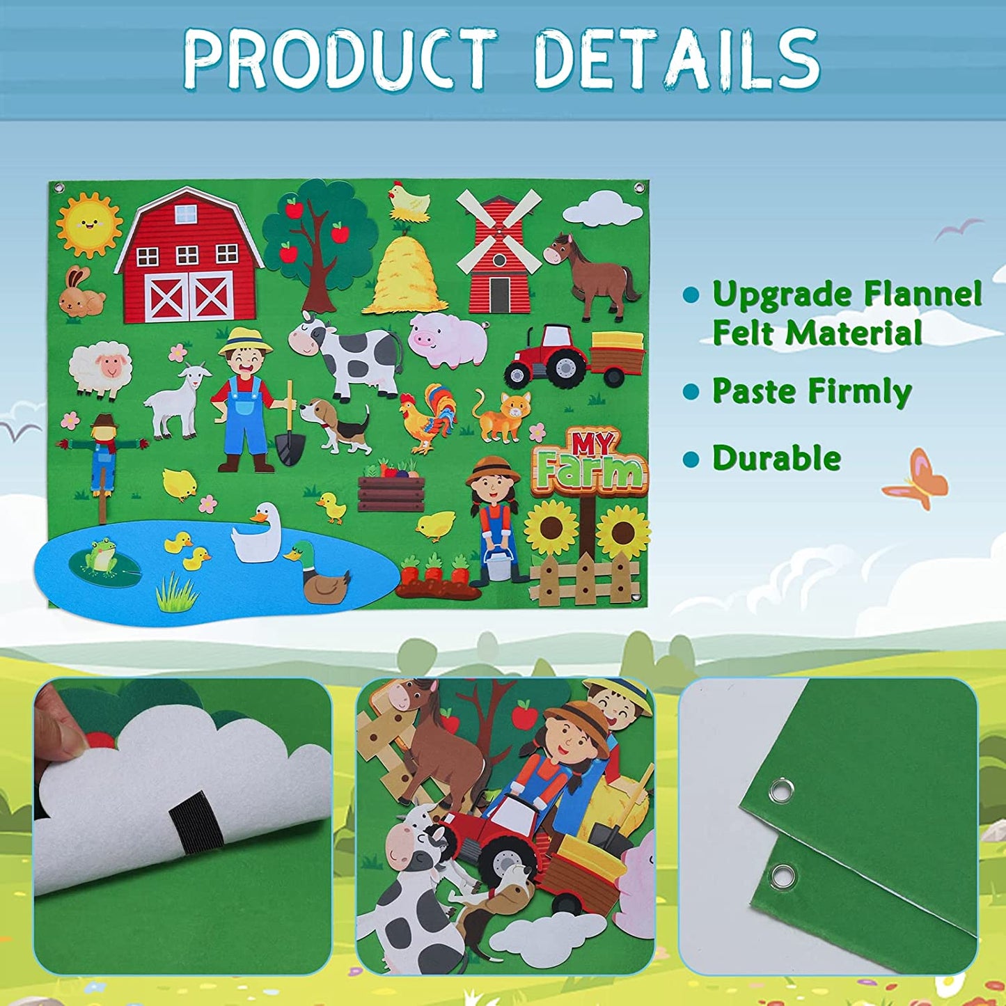 farm animals felt wall story busy board