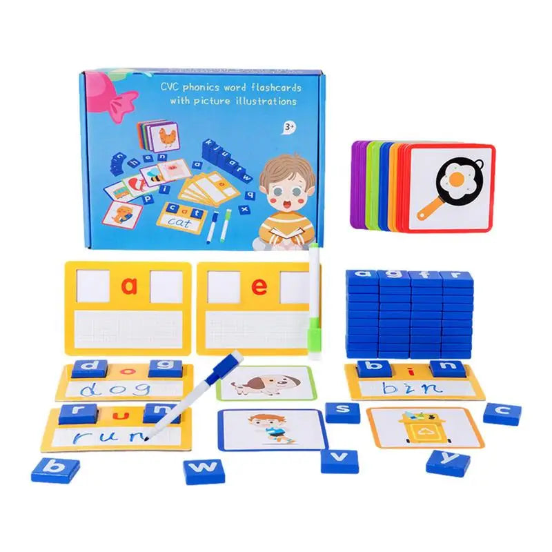 wooden spelling learning blocks