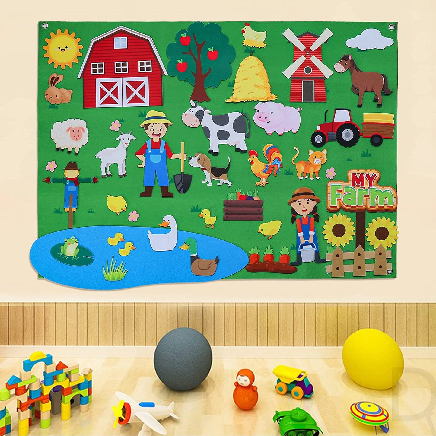 farm animals felt wall story busy board