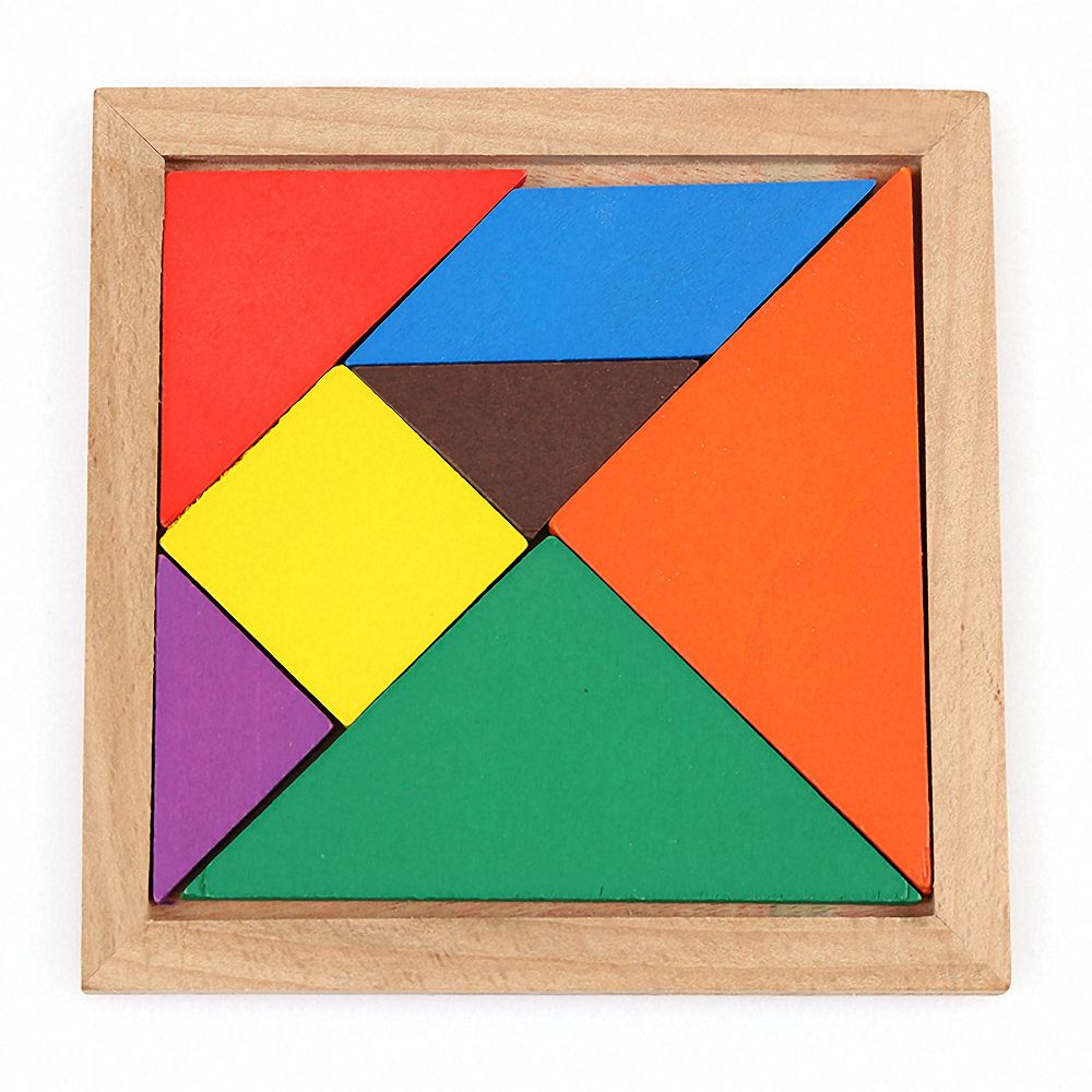 colorful wooden tangram jigsaw puzzle