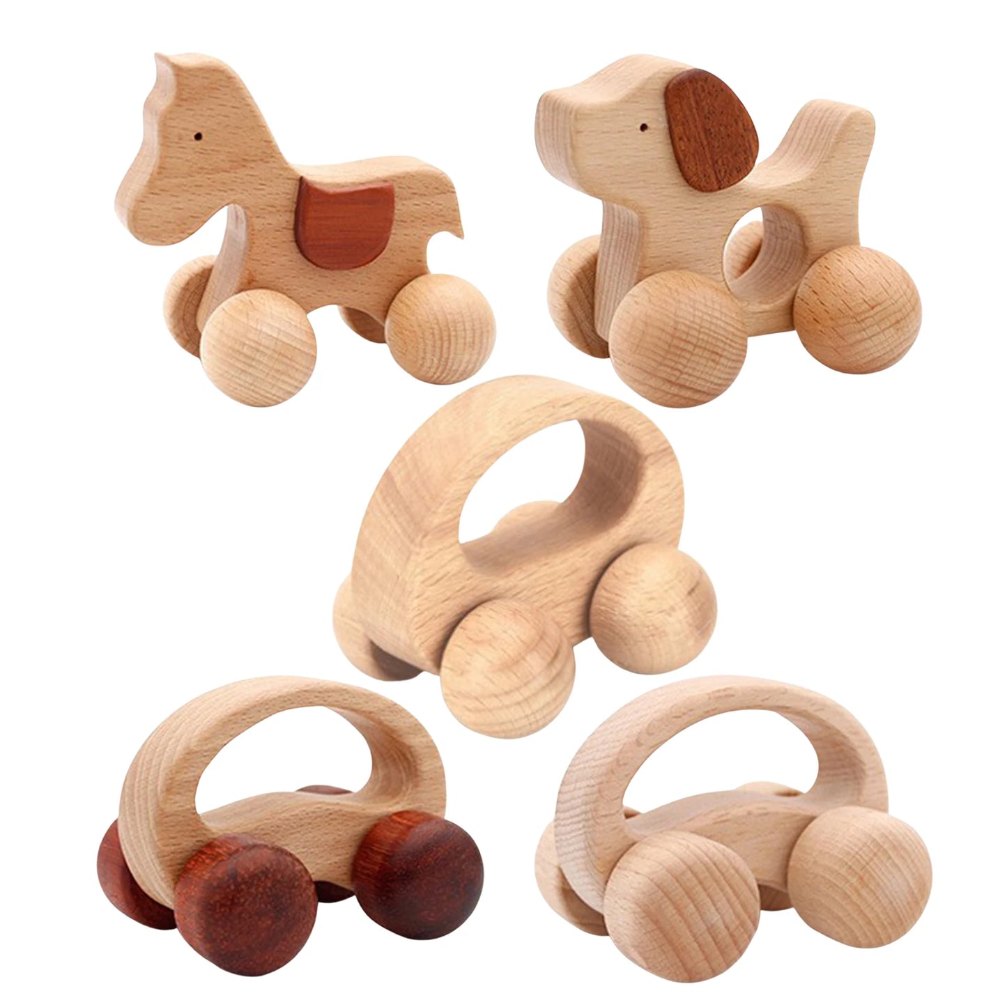 sensory pushing wooden toy