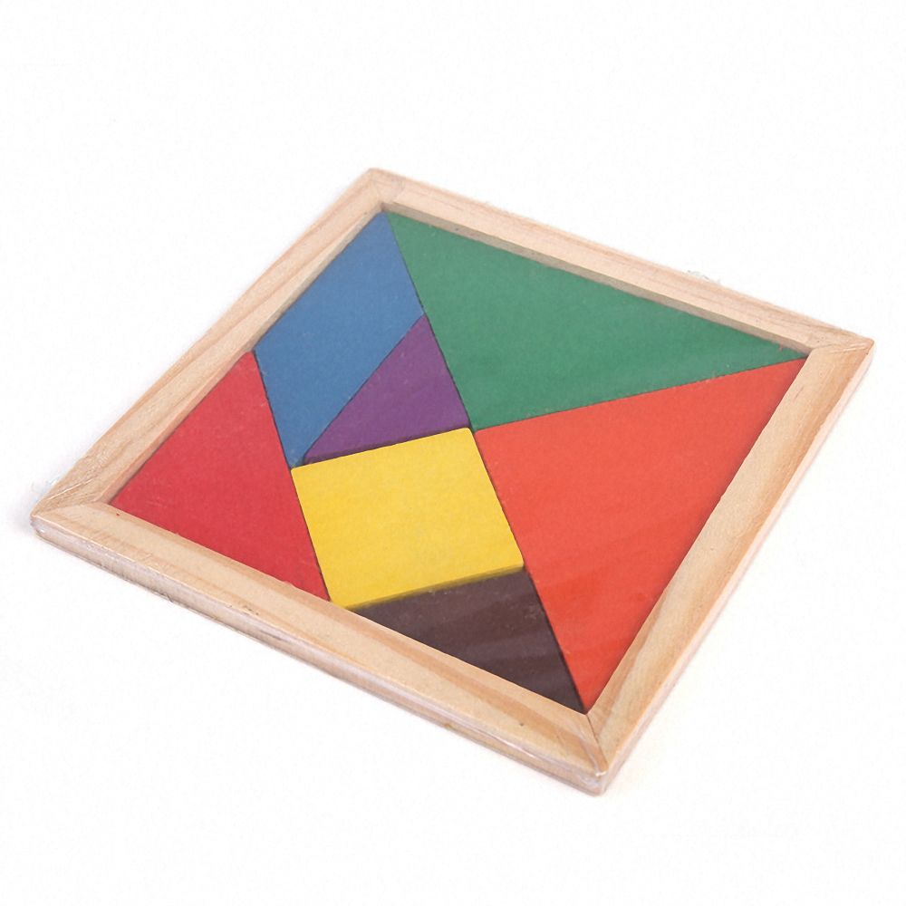 colorful wooden tangram jigsaw puzzle