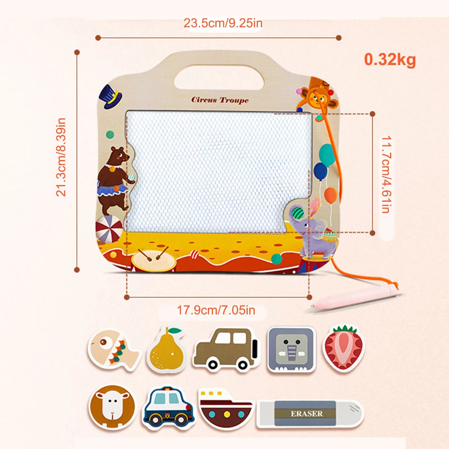 compact erasable magnetic drawing doodle board