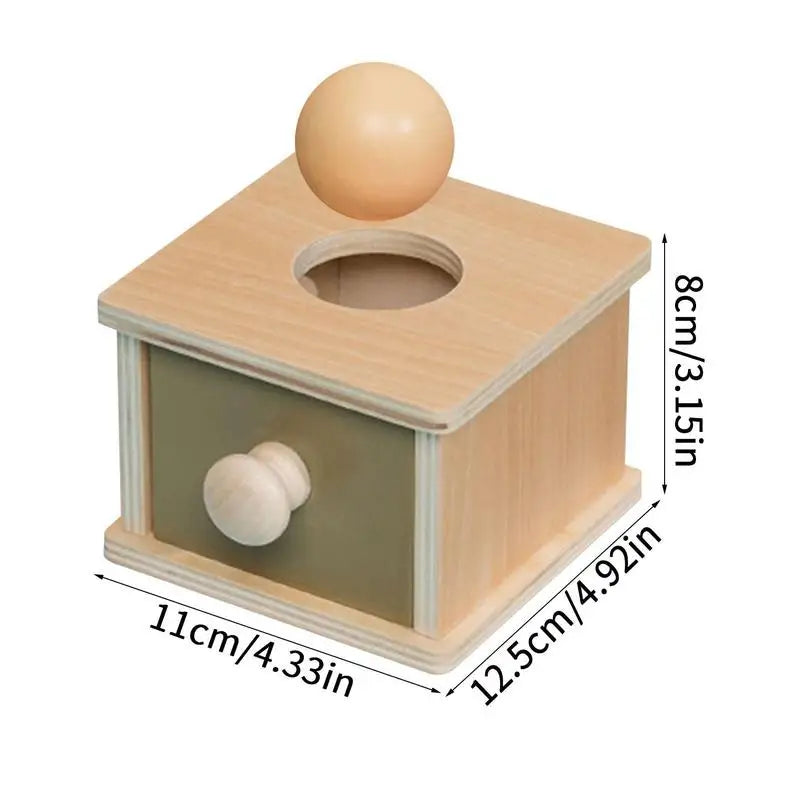 sensory wooden coin or ball box