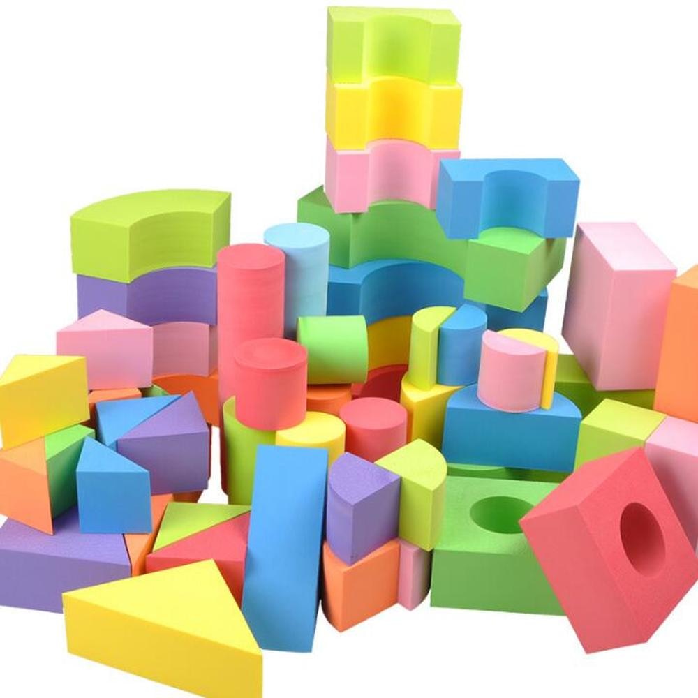 large colorful foam building blocks set