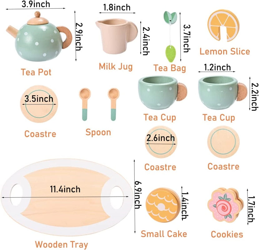 sensory wooden tea party set