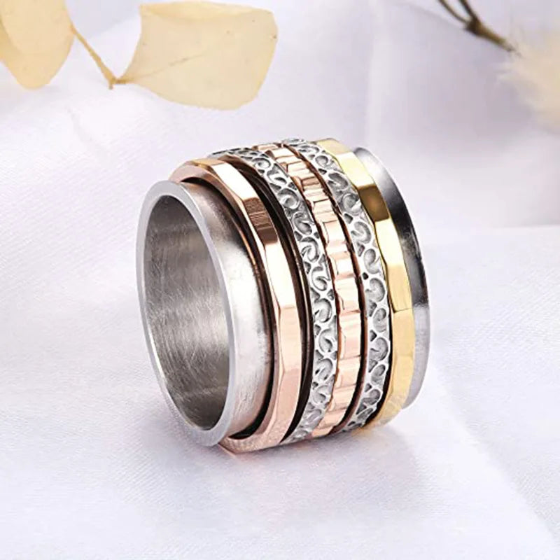 anxiety relieving multi-layered rotating ring