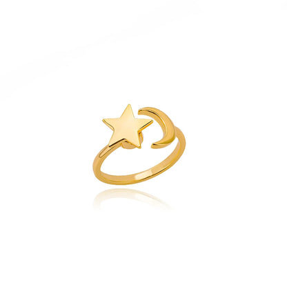 Fidget Rotatable Star Moon Ring