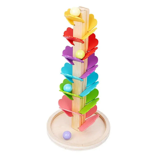 Colorful Sensory Wooden Ball Drop Percussion Tree